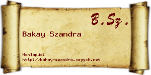 Bakay Szandra névjegykártya